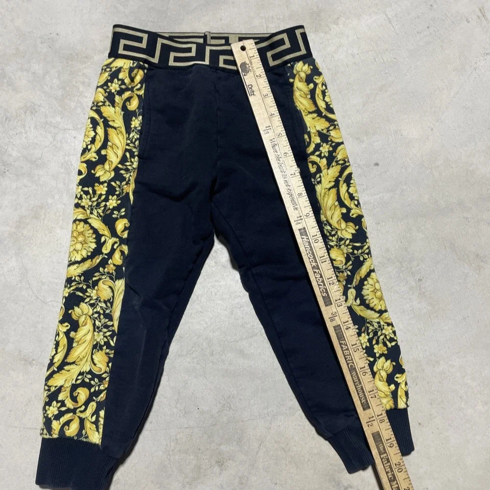 Versace Boy's Logo-Print Barocco Trim Sweat Pants Joggers Toddler 4 110/50